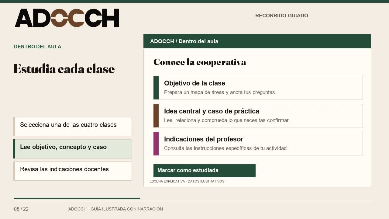ADOCCH — Estudia cada clase · Piloto local