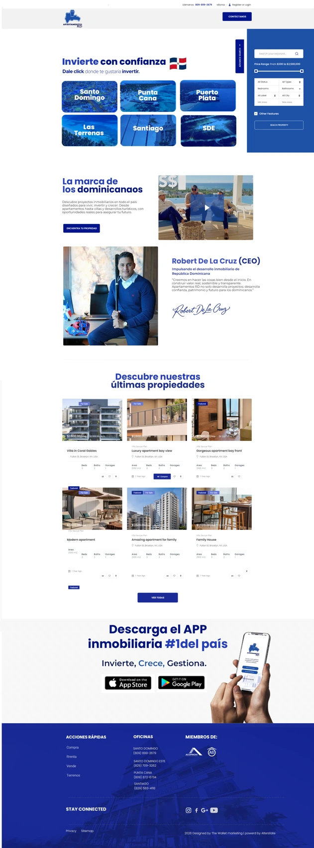Apartamentos RD — Diseño web · escritorio