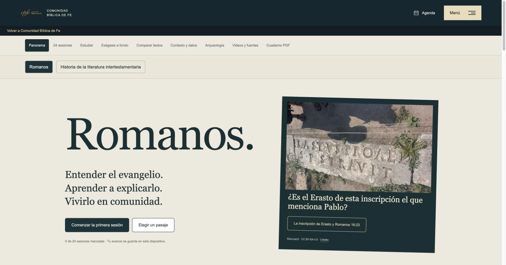 Comunidad Bíblica de Fe — Romanos · Plataforma de estudio