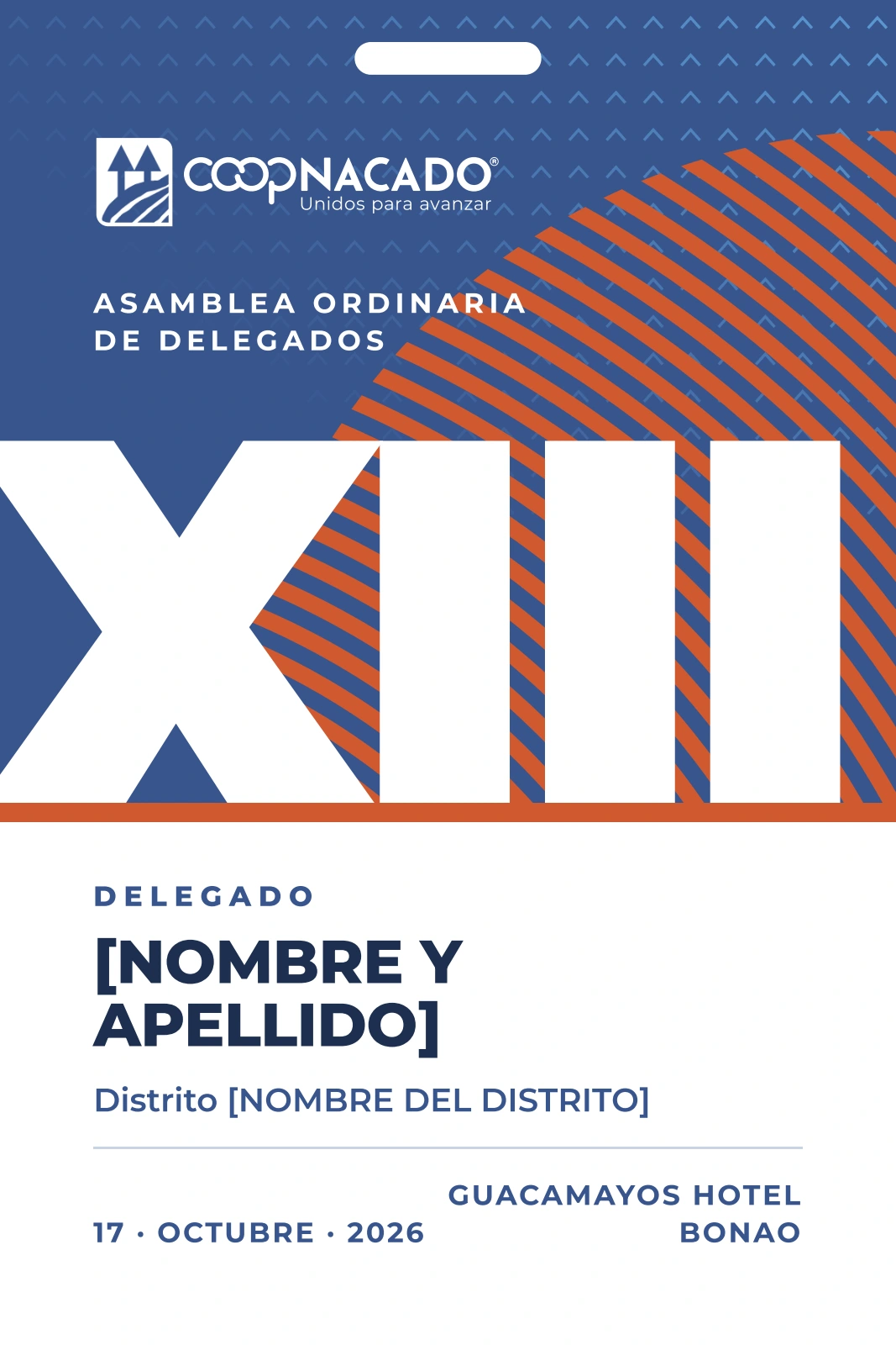 COOPNACADO — Credencial · Plantilla de delegado