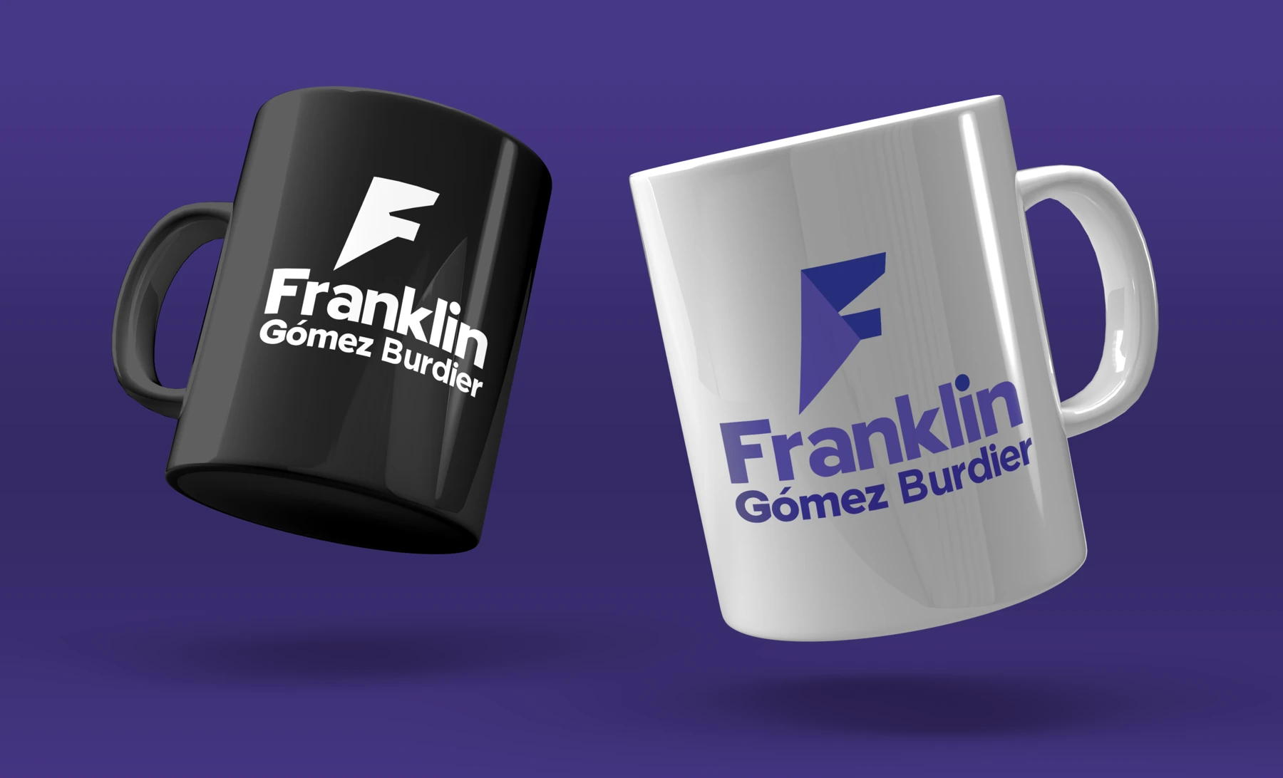 Franklin Gómez — Aplicación de marca · visualización de diseño