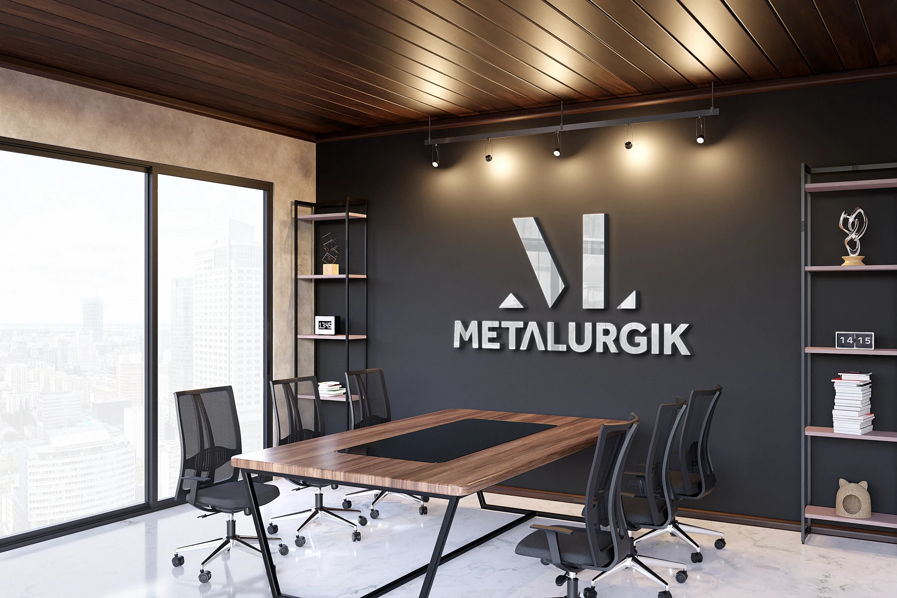 Metalurgik — Aplicación de marca · visualización de diseño