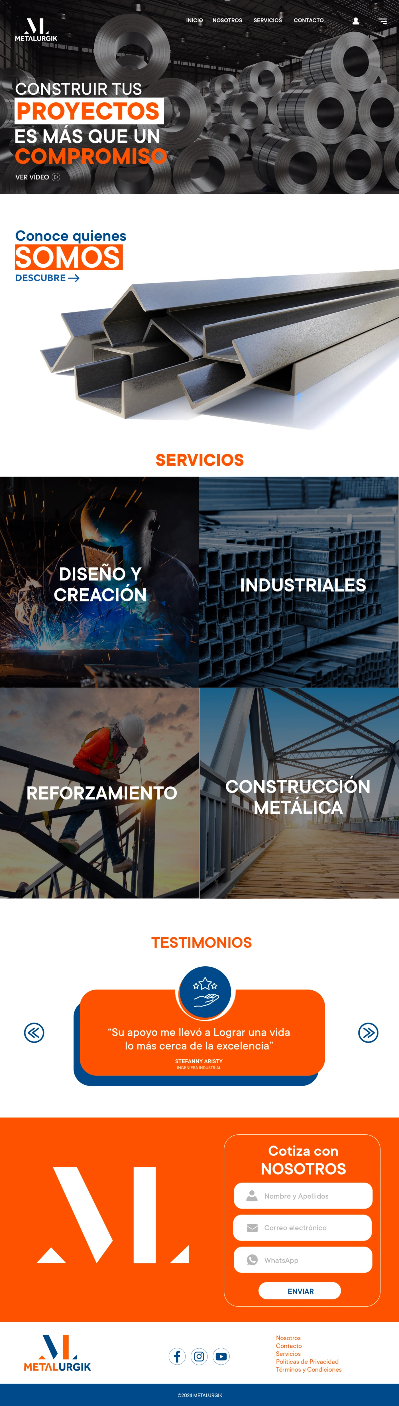 Metalurgik — Diseño de página web · composición completa