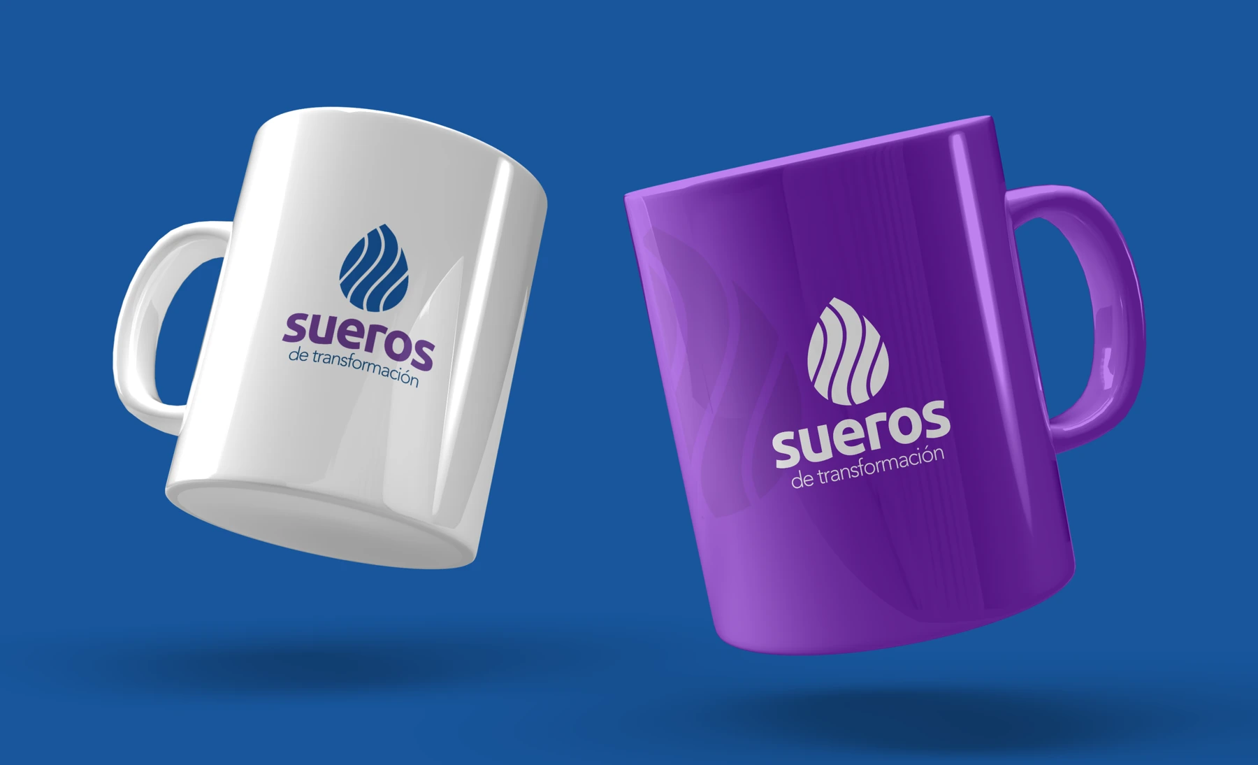 Sueros de Transformación — Aplicación de marca · visualización de diseño