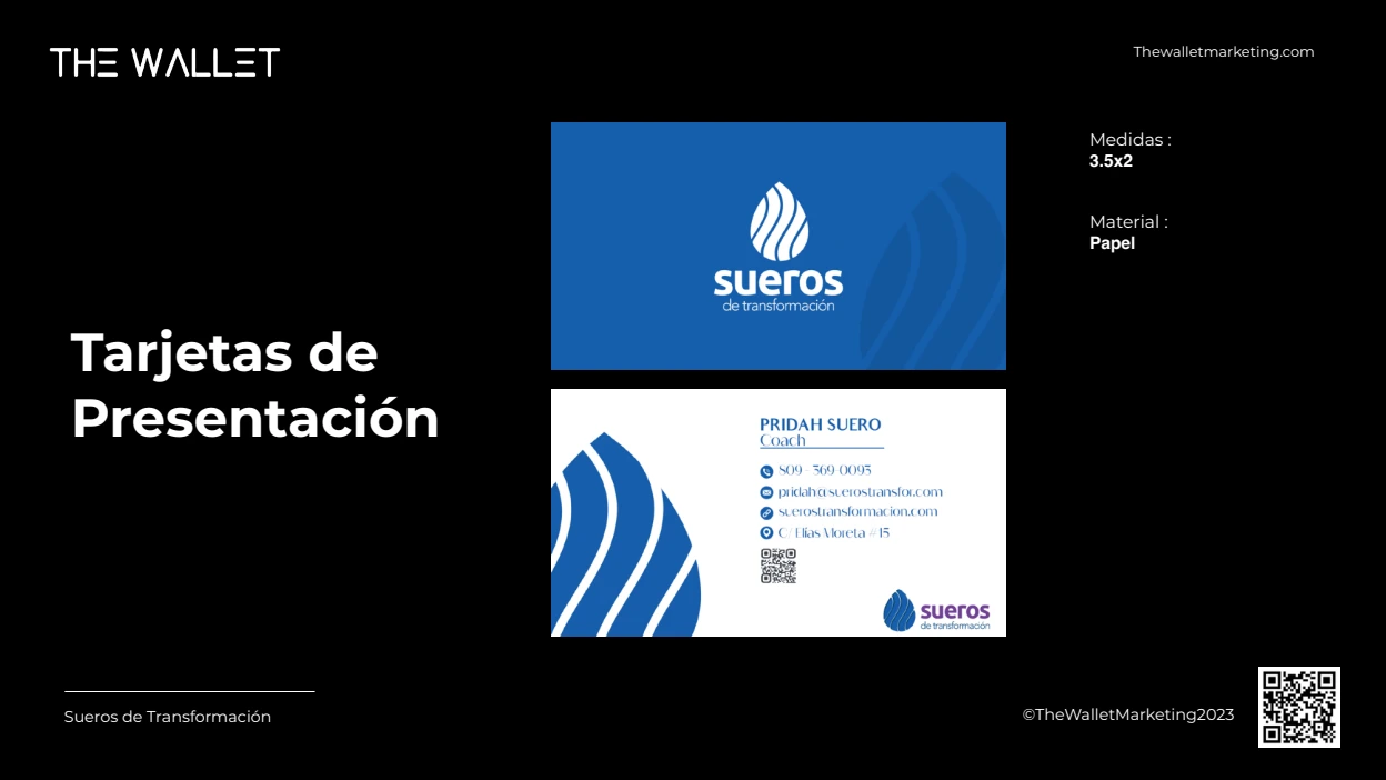 Sueros de Transformación — Tarjetas de presentación