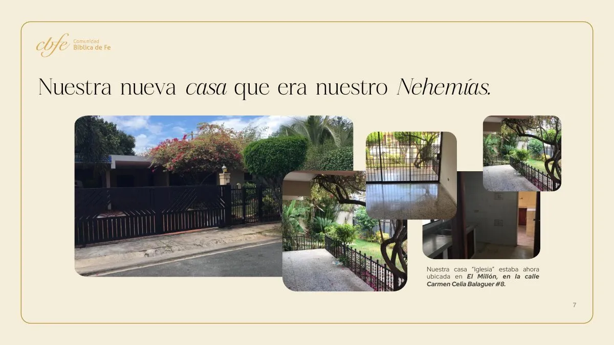Comunidad Bíblica de Fe — Proyecto Nehemías 3.0