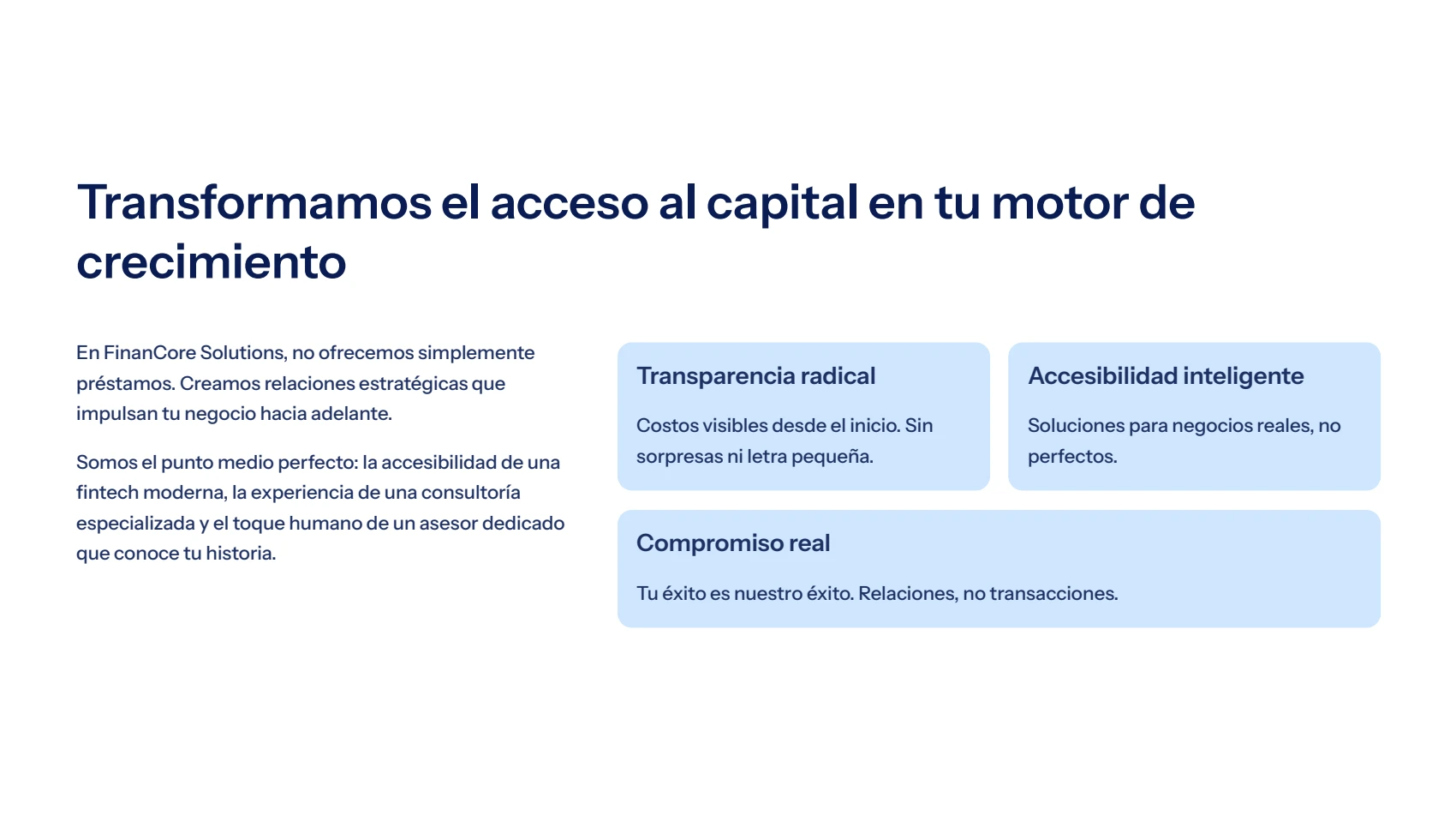Financore Solutions — Propuesta de valor