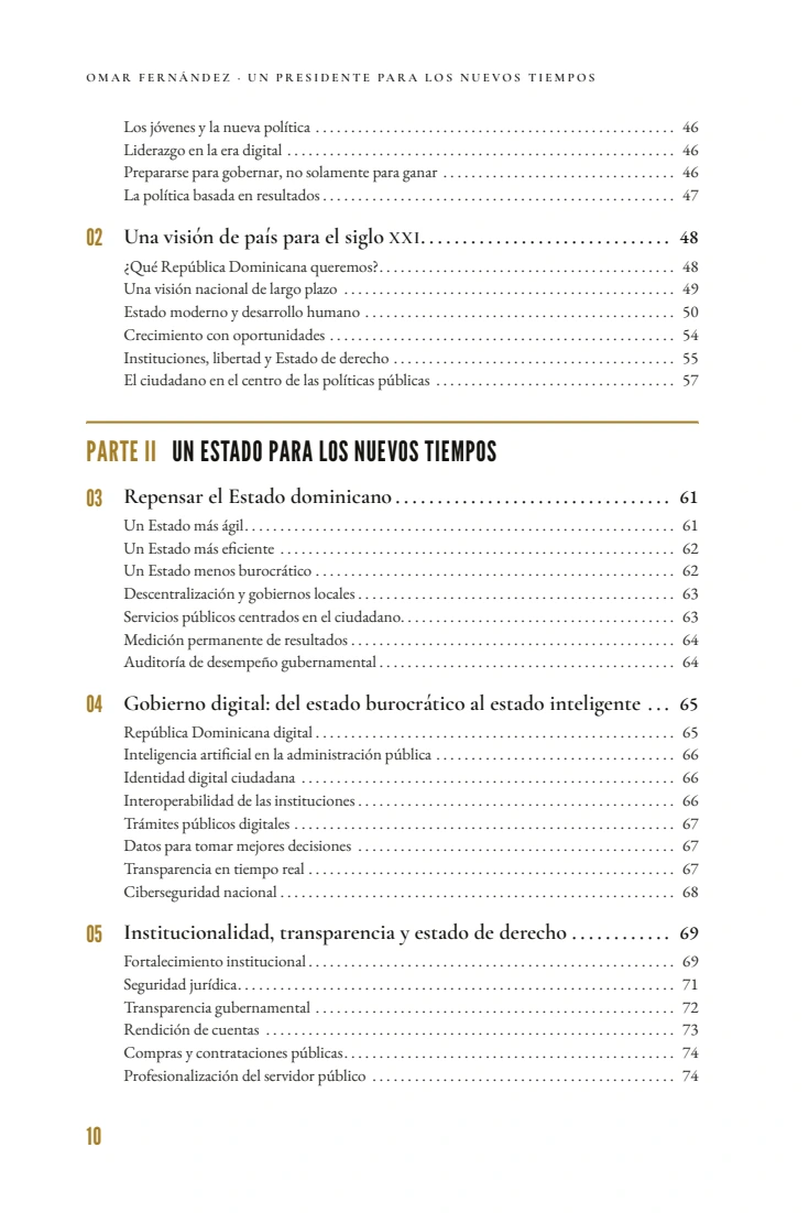 Omar Fernández — Diagramación interior · Continuación del índice, página 10
