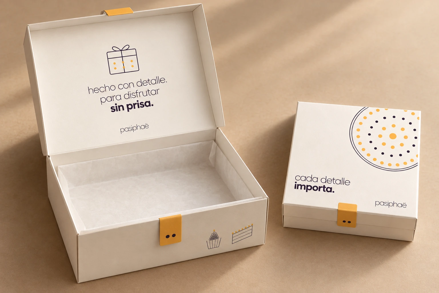 Pasiphae Bakery — Caja abierta · mockup de propuesta