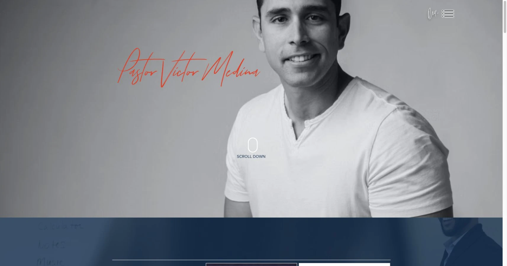 Pastor Víctor Medina — Antes · Website anterior visible en el dominio