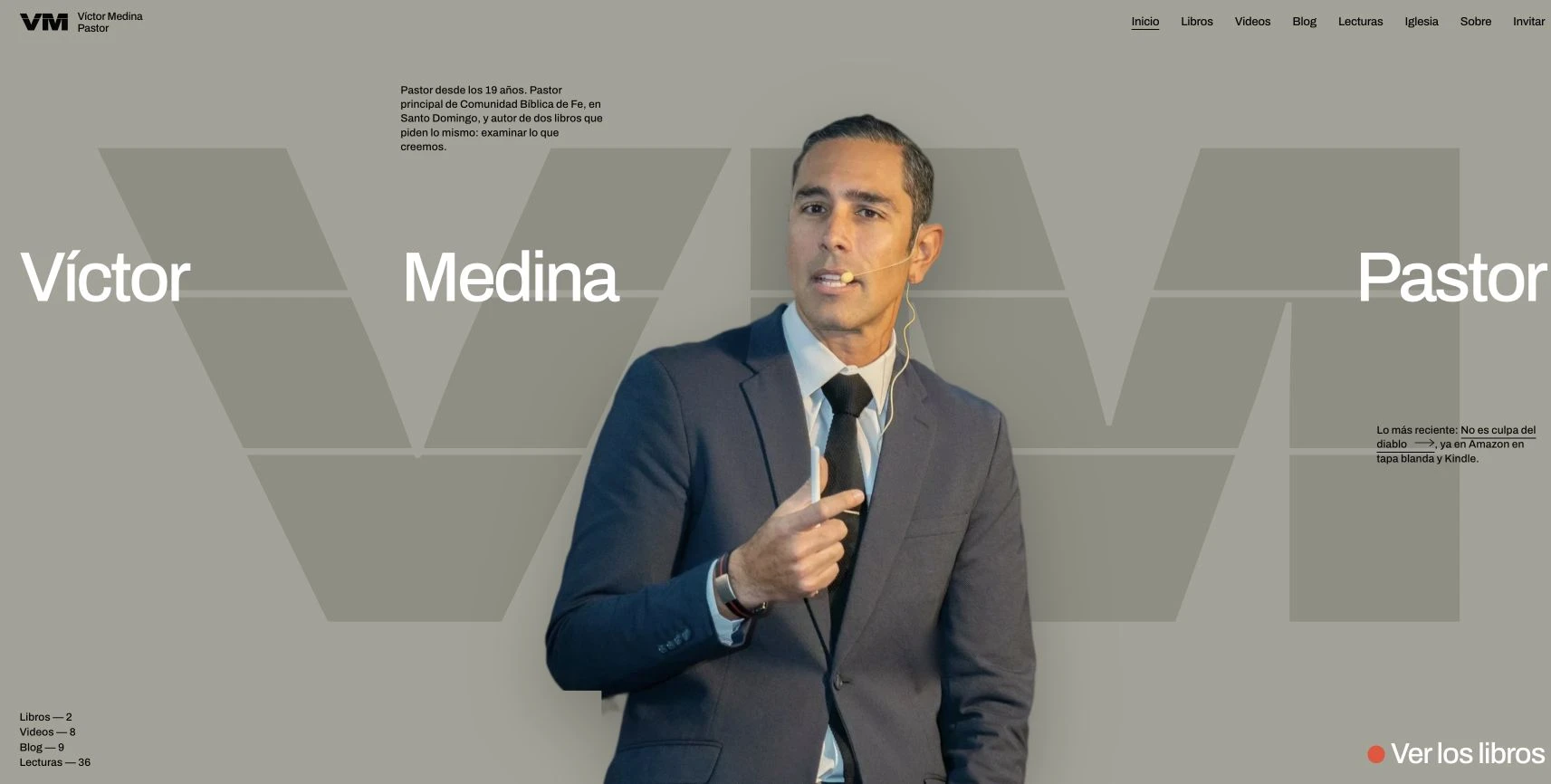 Pastor Víctor Medina — Nueva versión · Diseño desarrollado