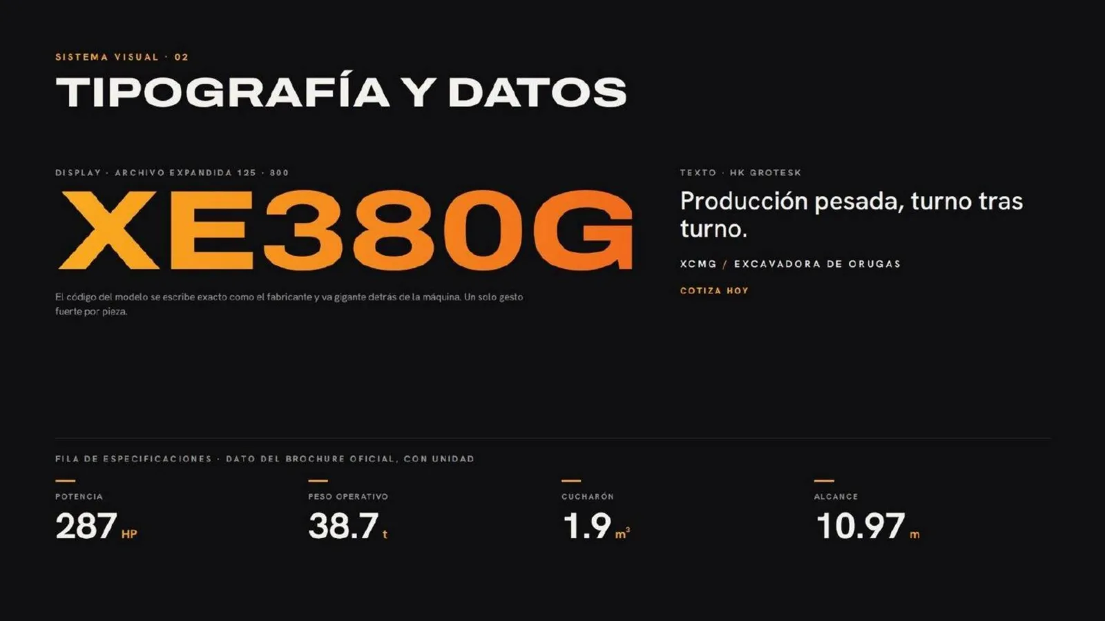 Tecnimetro — Tipografía y datos técnicos