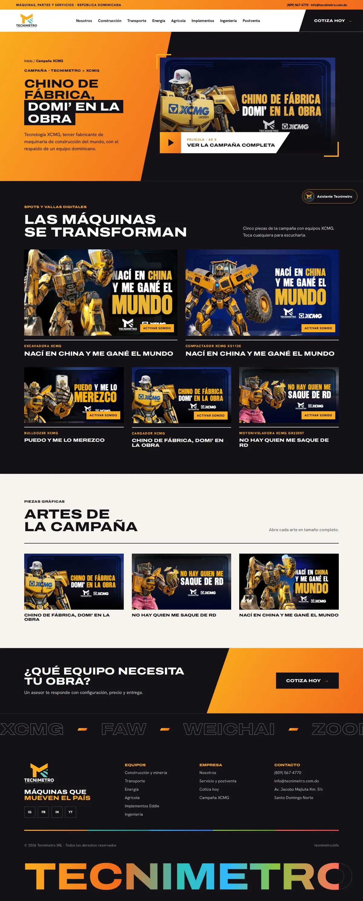 Tecnimetro — Página de la campaña en el website