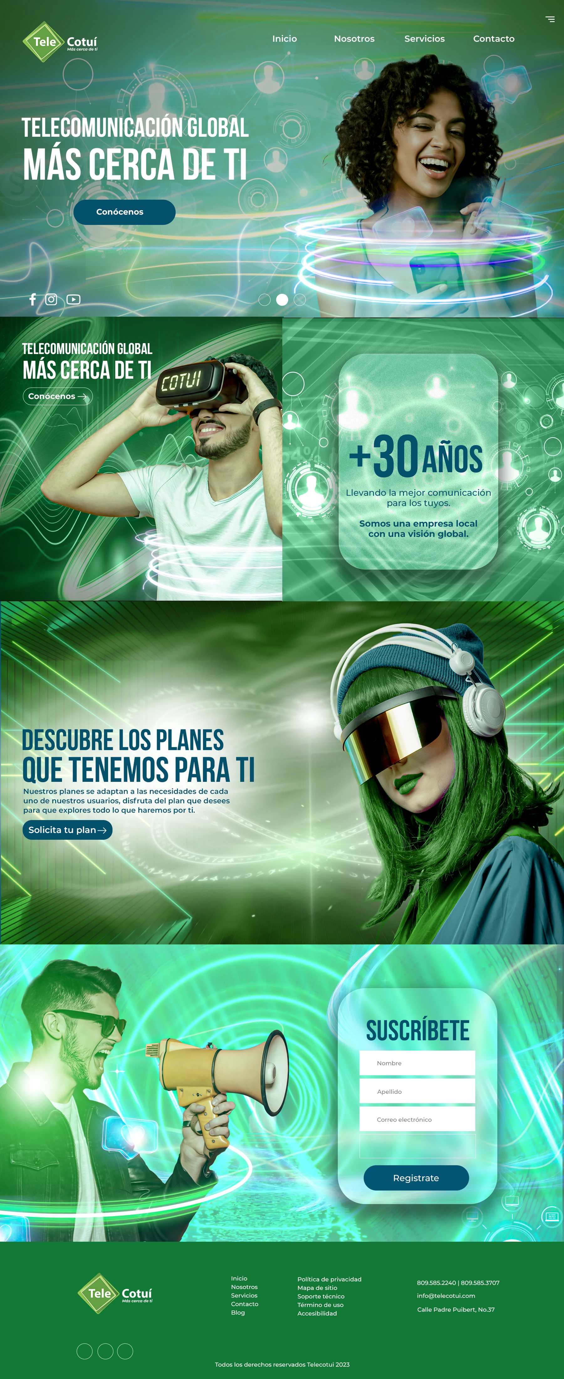 Telecotuí — Website · Diseño de la página completa