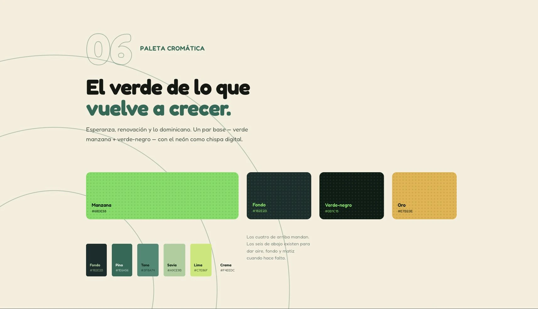 Vincúlate — Paleta cromática · lámina del archivo